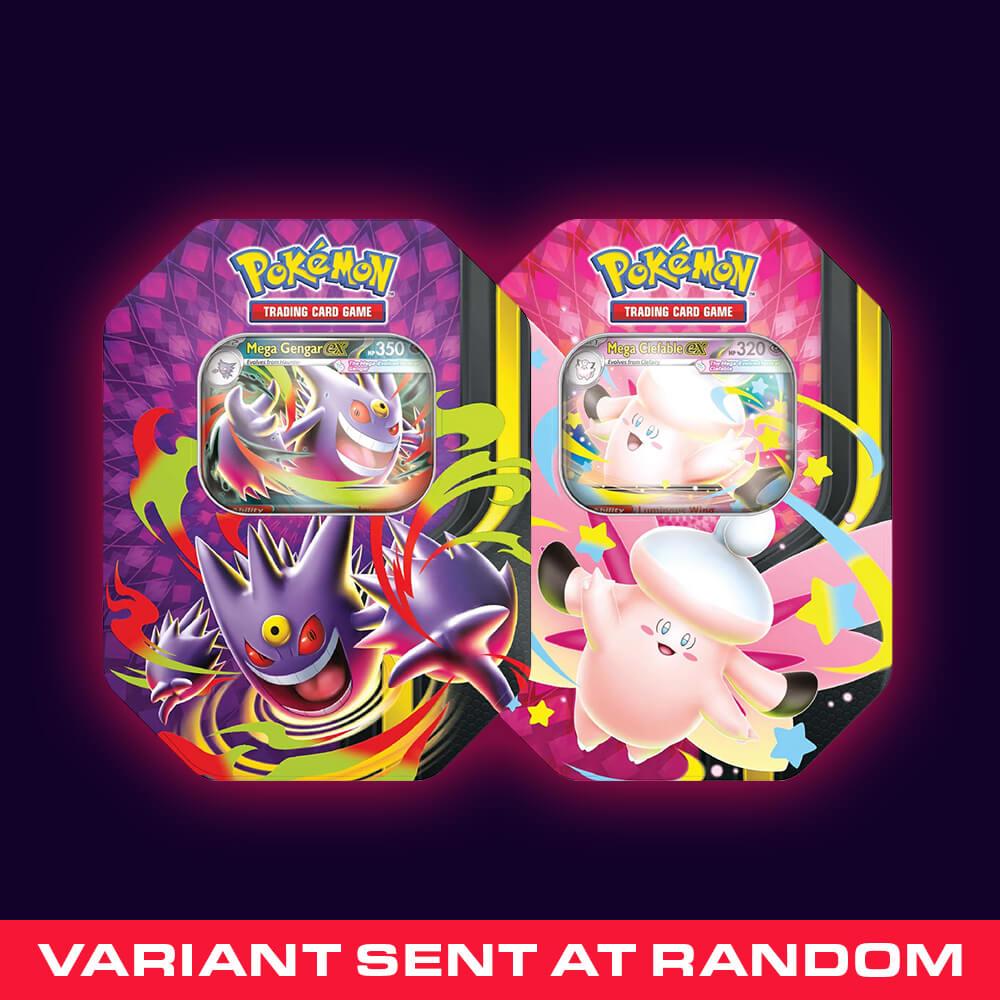 Pokémon TCG: Mega Moonlit Tin - Mega Gengar ex or Mega Clefable ex (Random Design)