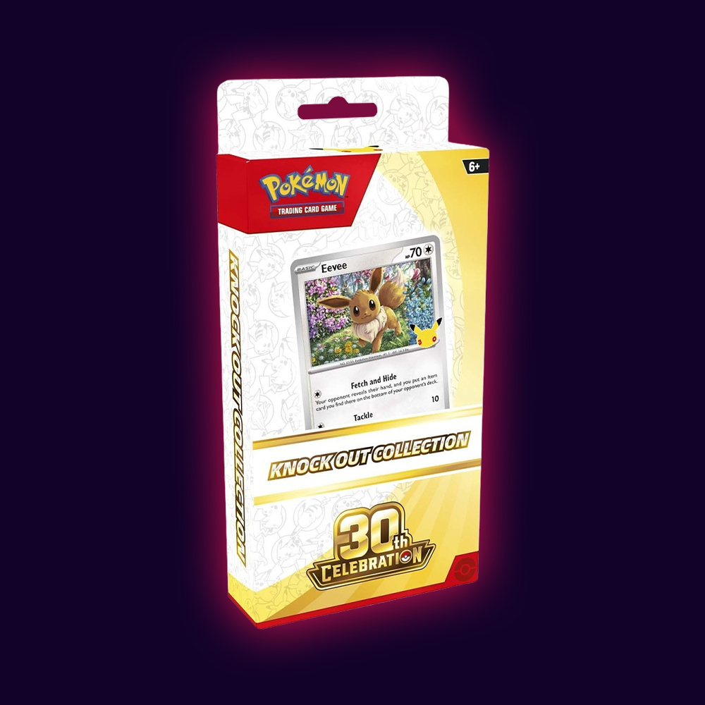 Pokémon TCG 30th Anniversary Knock Out Collection — Eevee promo card with booster packs